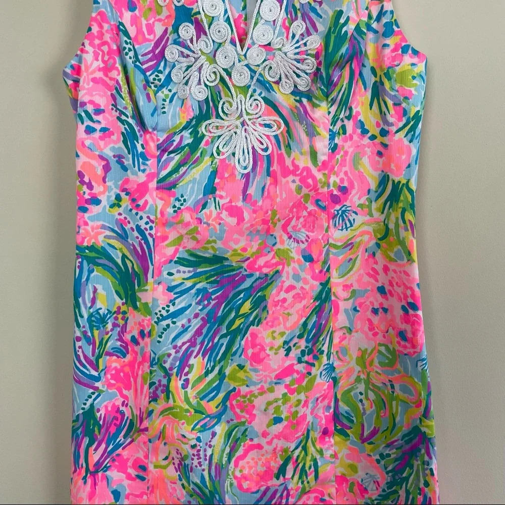 Lilly Pulitzer Gabby Resort Shift Dress Fan Sea Print Size 00 - Picture 6 of 12